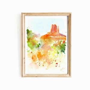Monument Valley Aquarell Druck: Wüstenlandschaft im Südwesten (Digitaler Download)