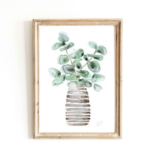 Eucalyptus Watercolor Print: Minimalist Botanical Art (Digital Download)