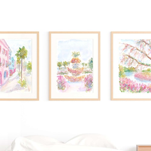 Set of 6 Charleston South Carolina Watercolor Prints Ukrainian - Etsy