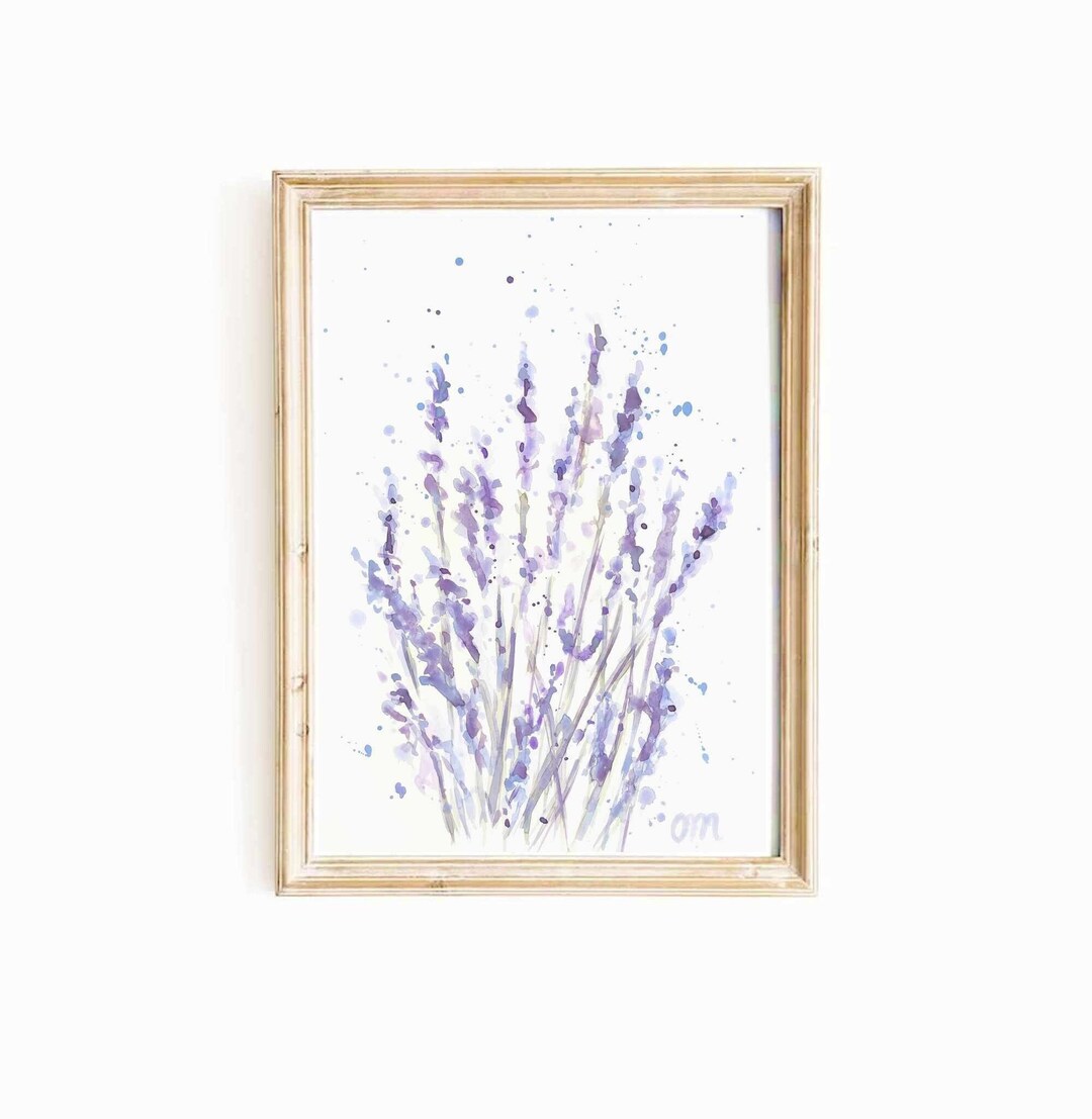 Lavender Watercolor Print: Purple Floral Botanical Wall Art (digital ...