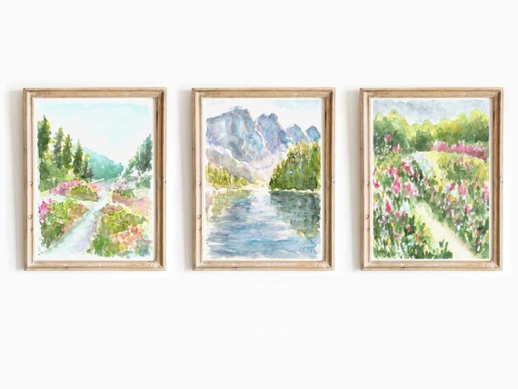 A Mountain Summer Watercolor Set