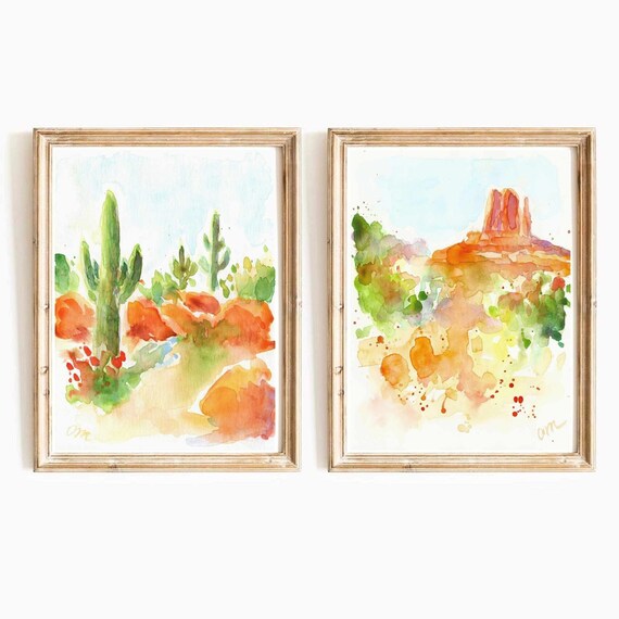 Southwest Desert Watercolor Print Set: Arizona Nursery Wall Art (Digital Download)