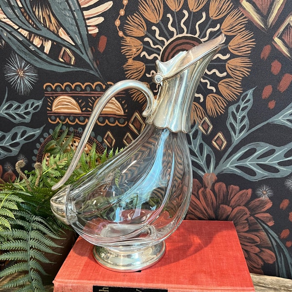 1970’s Royal Crystal Rock Decanter From Italy, Duck Shaped