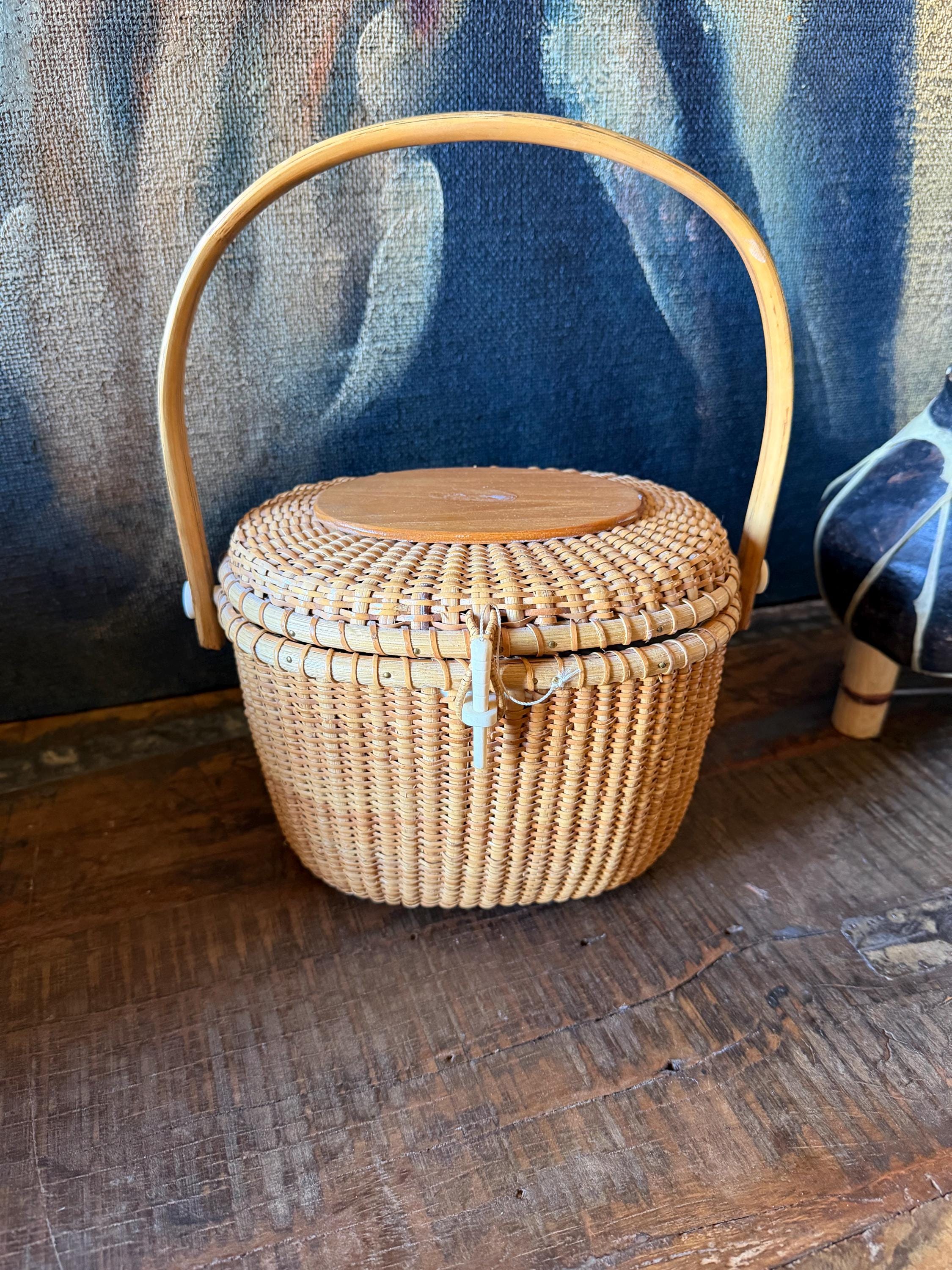 * vintage basket ❀ 持ち手つき * バスケット Vintage Basket Purse - Etsy