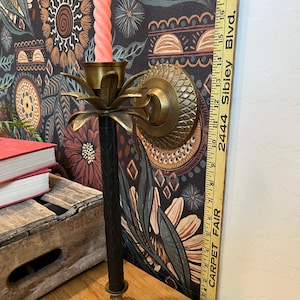 Single Brass/Metal/Palm Tree/Taper Candle Holder