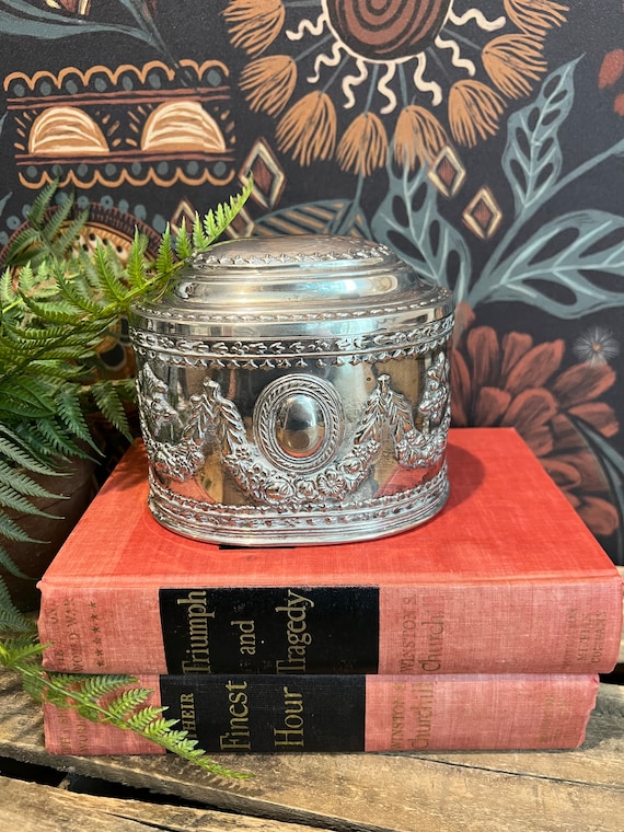 Vintage Silver-Plated Casket/Jewelry Box - image 1