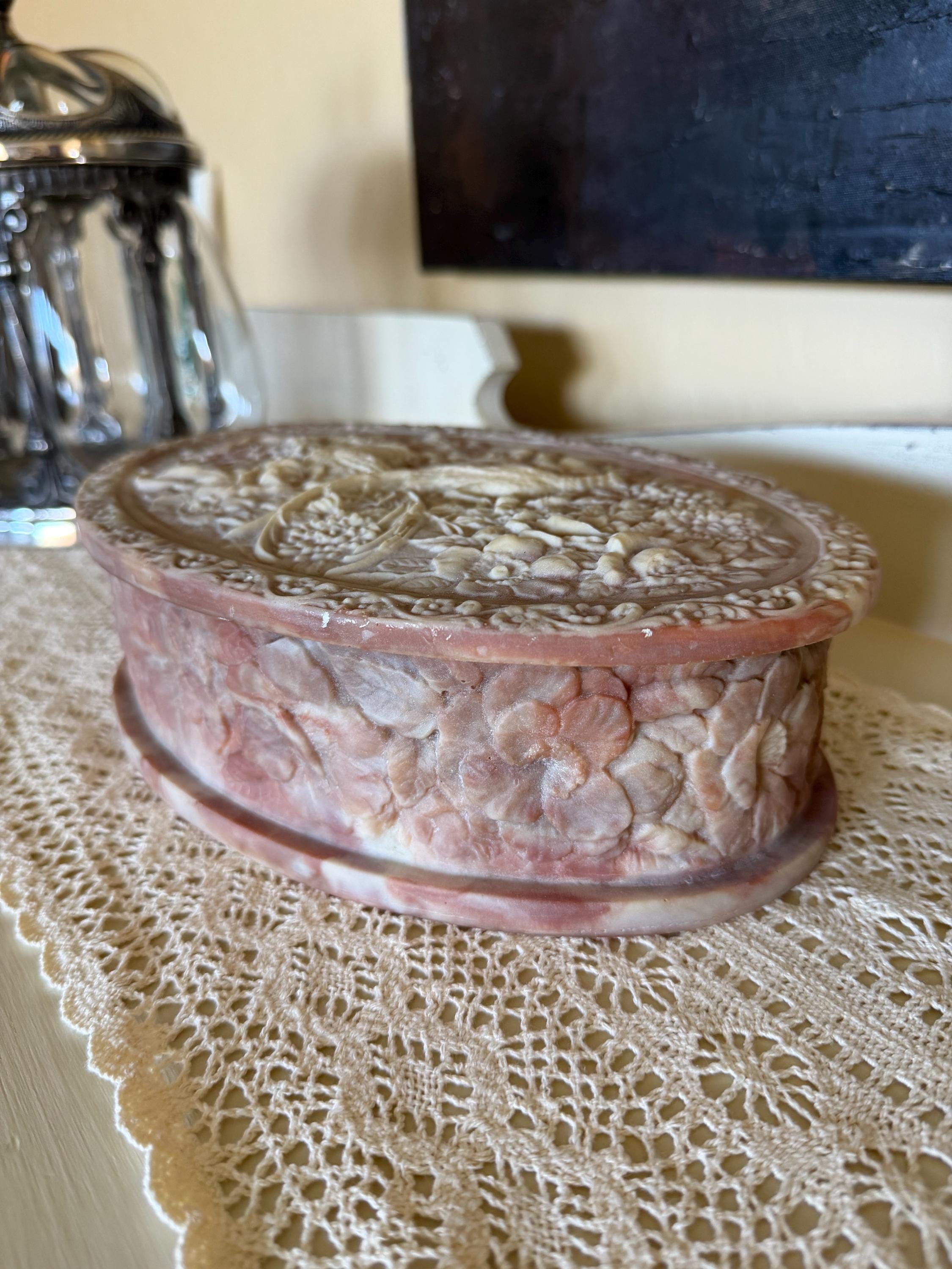 Pink Incolay Box Pink Genuine Incolay Stone Jewelry Box• Birds of Paradise - Etsy