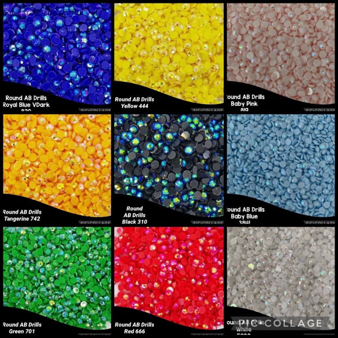 AU SELLER 2000pcs Diamond Painting Round AB Drills 13 Etsy