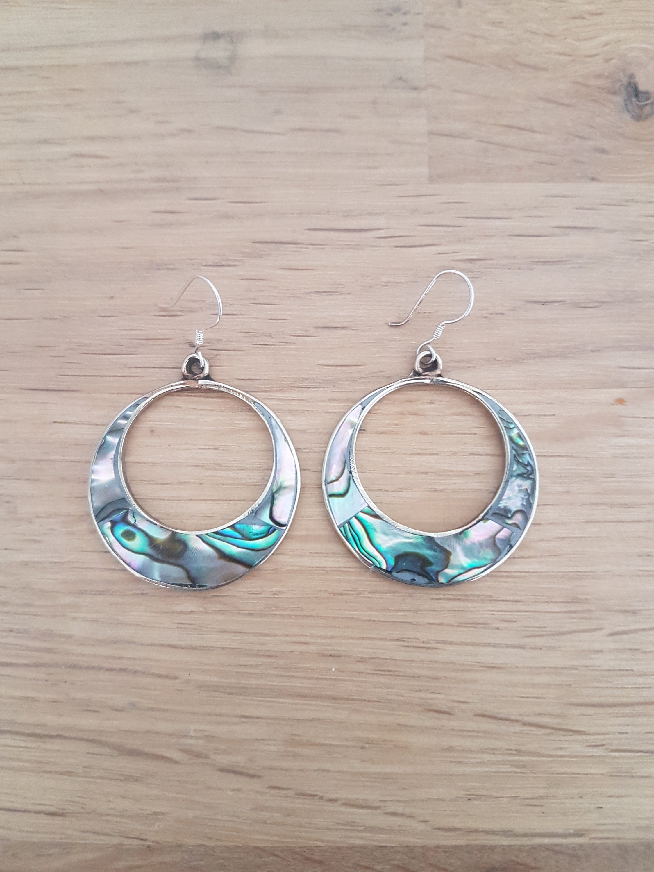 Boucles D'oreilles Pendantes Mexicaines Argent Sterling Et Turquoise - Motif Aztèque, Très Bon état
