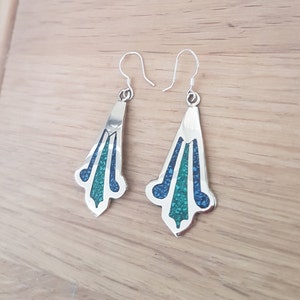 Valentina - Handmade Mexican earrings made of alpaca, abalone and resin