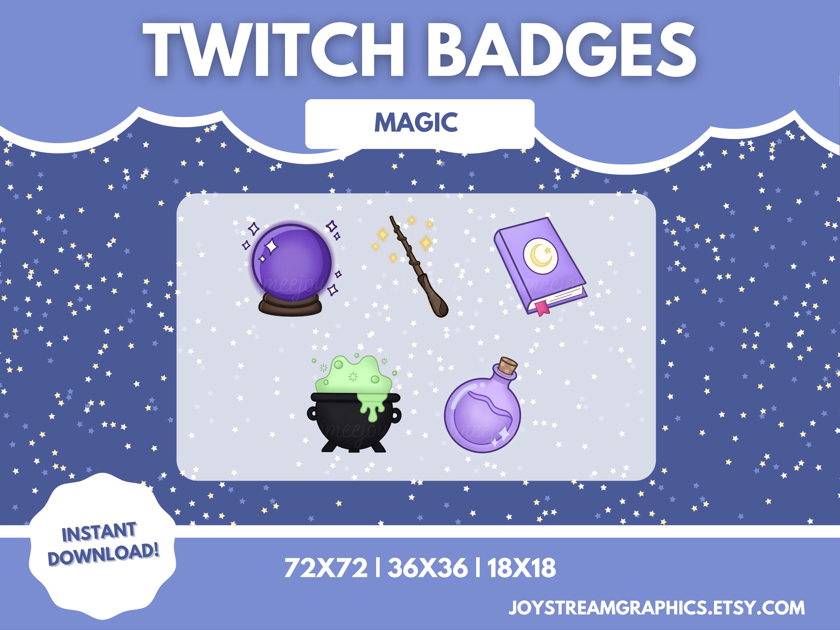 Magic Sub Badges, Book Sub Badges, Twitch Hat Sub Badges, Twitch Sub Badge,  Magic Ball Sub Badge, Position Twitch Badges, Pen Sub Badges 