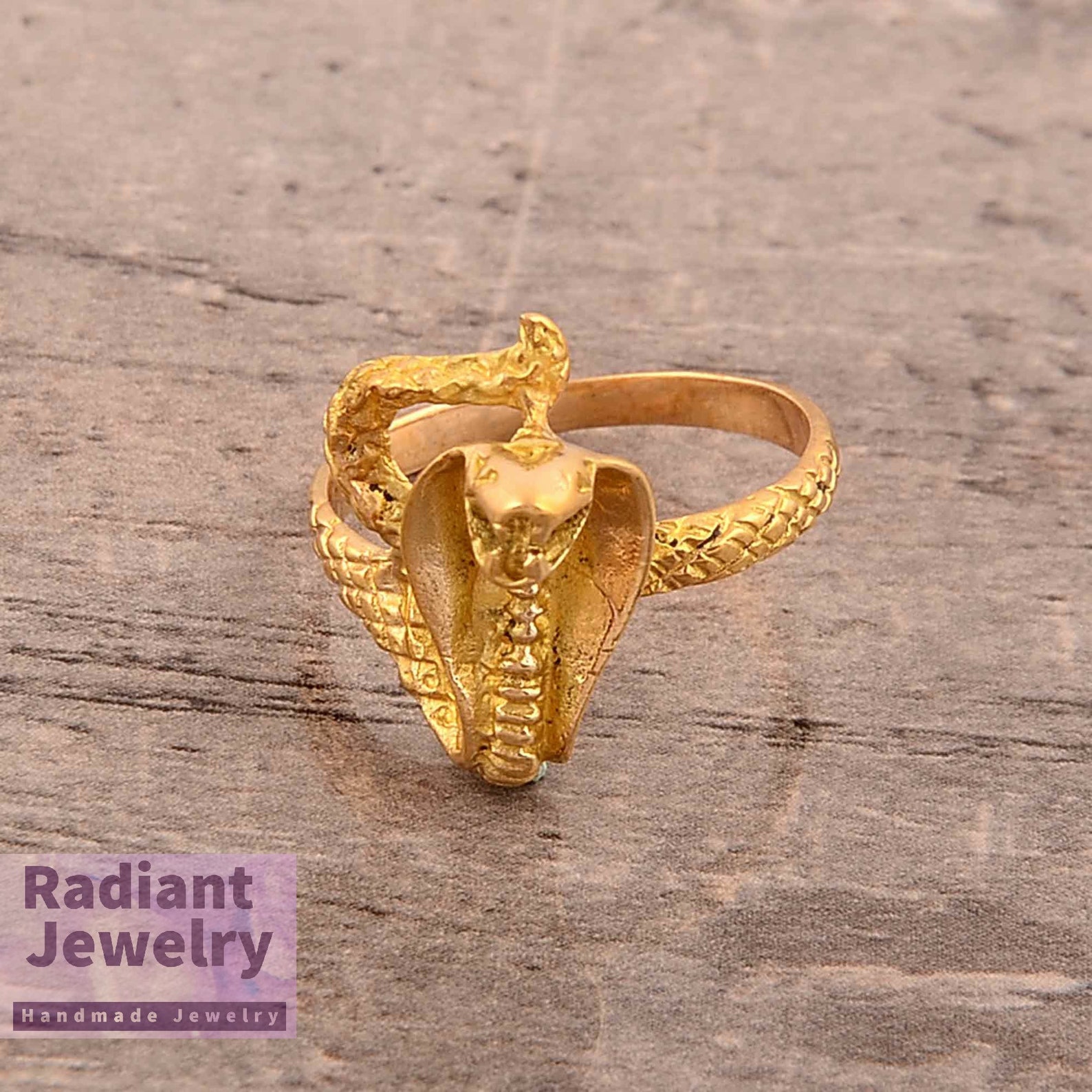 Snake Ring Slytherin Ring Handmade Ring Gold Plated Brass Etsy
