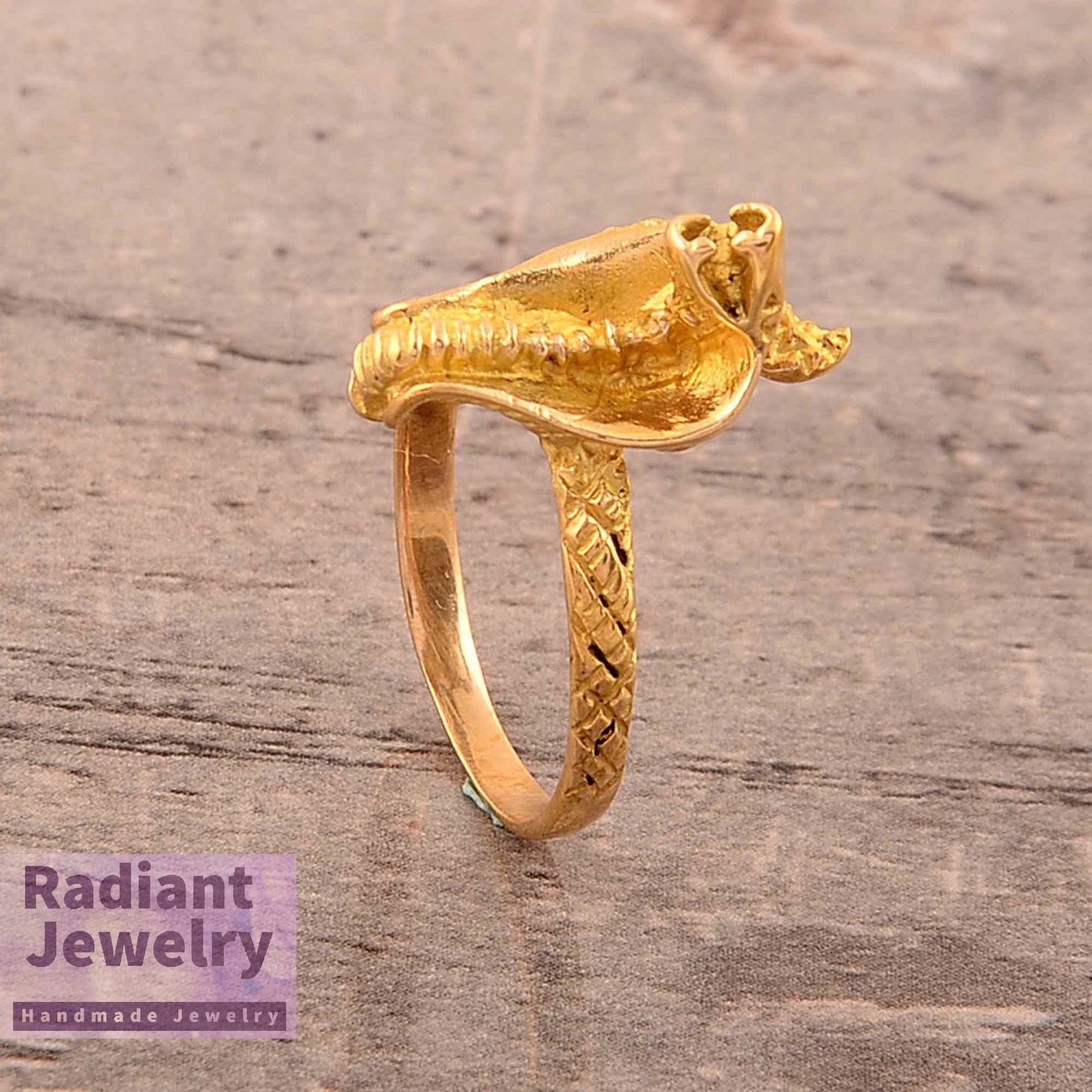 Snake Ring Slytherin Ring Handmade Ring Gold Plated Brass Etsy