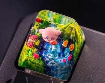 Handmade Resin Artisan Keycap – Cute Pink Keycap, Custom Mechanical Keyboard Keycap, Unique Gift, Gift for Gamers, Christmas Gifts