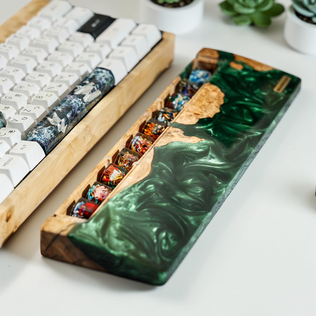 Handmade Wood & Resin Keyboard Wrist Rest, Ergonomic Mechanical ...