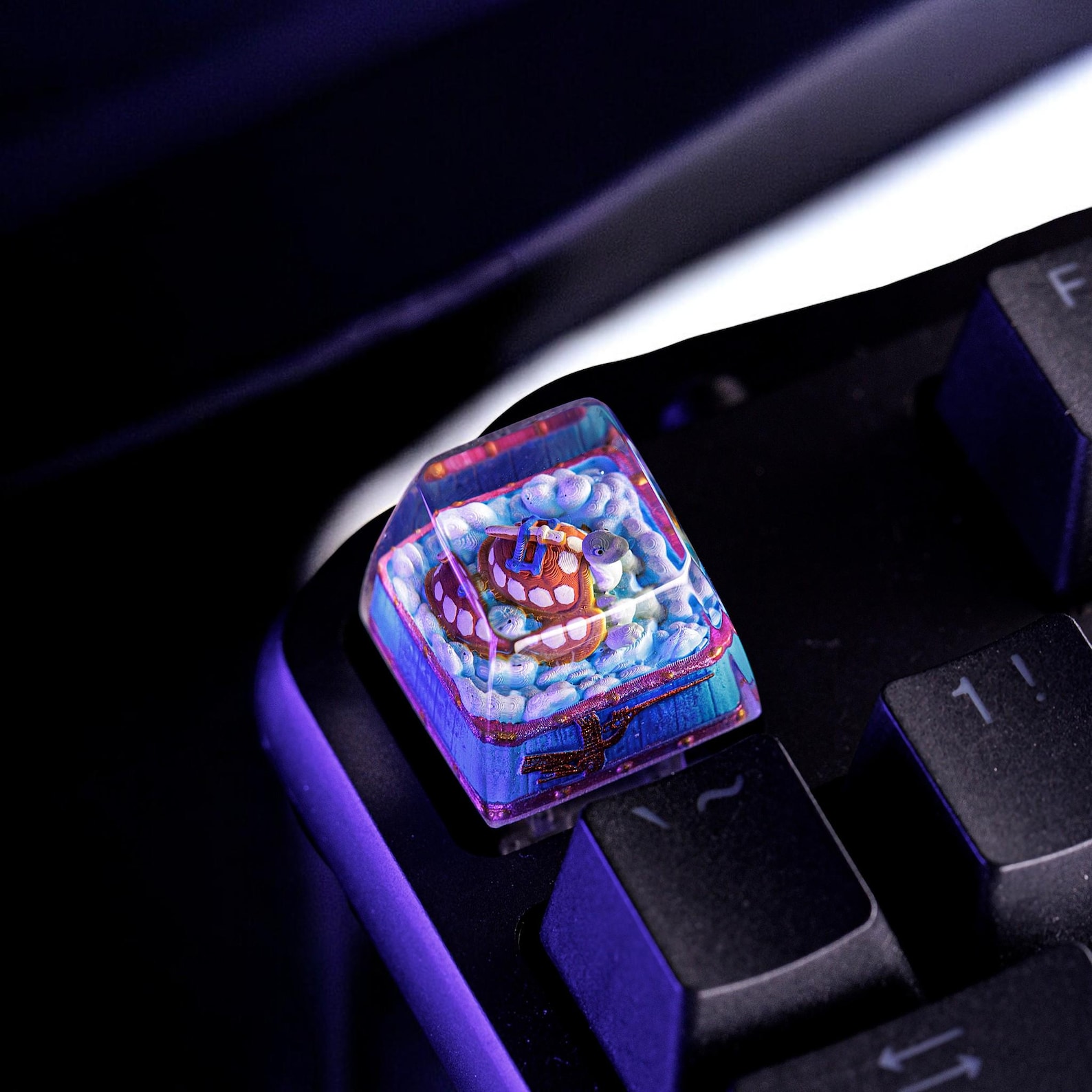 Turtle Keycap Handmade Resin Artisan Keycaps Set – Four Sacred Beasts Dragon, Kirin ...