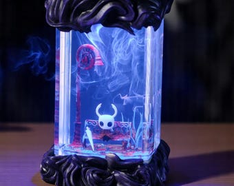 Hollow Knight Lamp, Epoxy Resin Night Light, Gaming Desk Decor, Handmade LED Lamp, Gamer Gift, USB Light, Geek Room Decor, Gamer Player fans