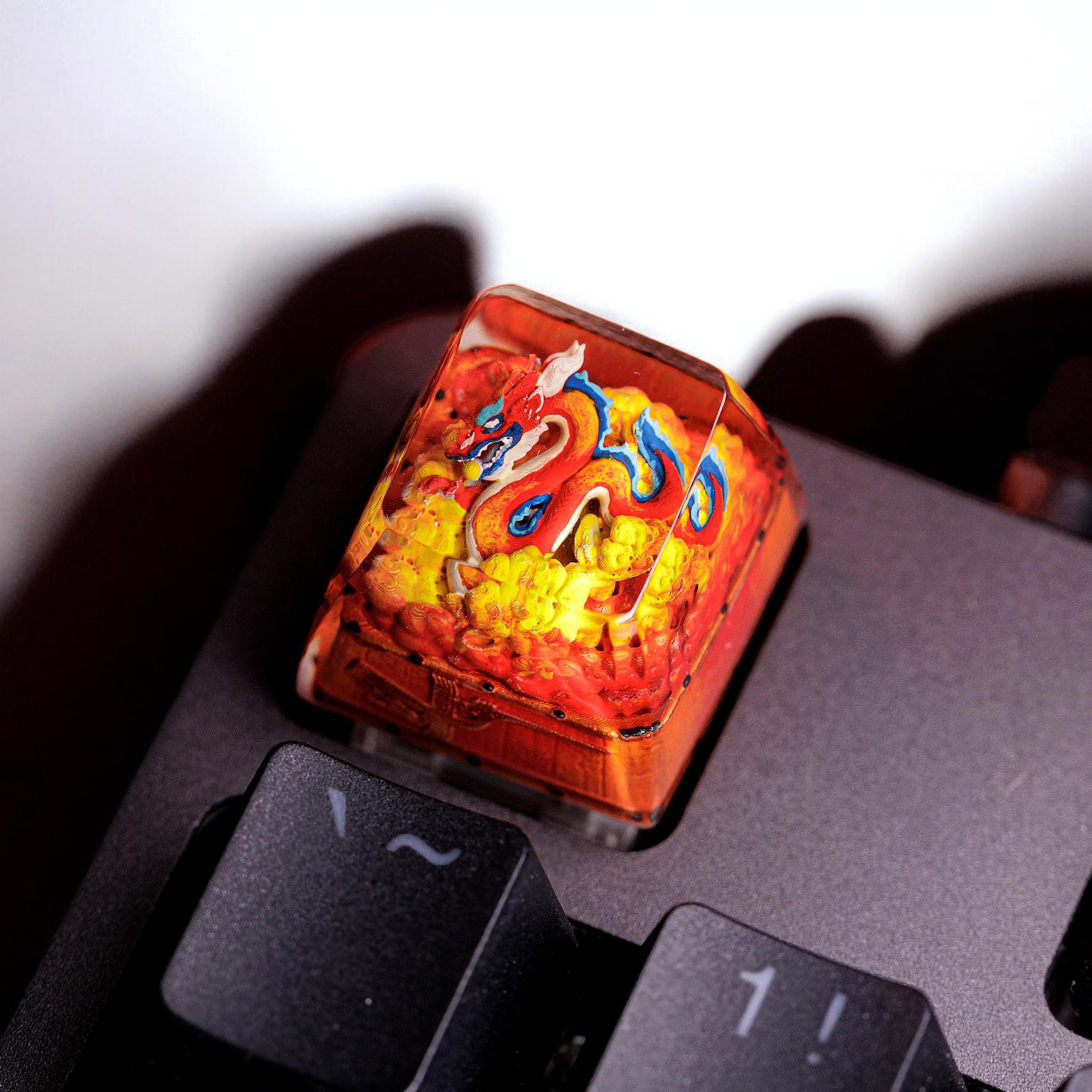Turtle Keycap Handmade Resin Artisan Keycaps Set – Four Sacred Beasts Dragon, Kirin ...