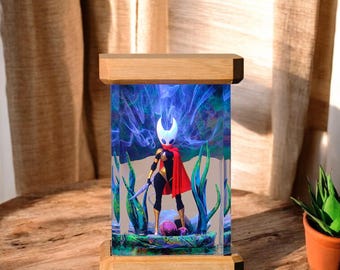Hollow Knight Lamp, Custom Resin LED Night Light, Handmade Epoxy Lamp, Gaming Desk Decor, Geek Gift, Christmas Gift, Gamer Player gift