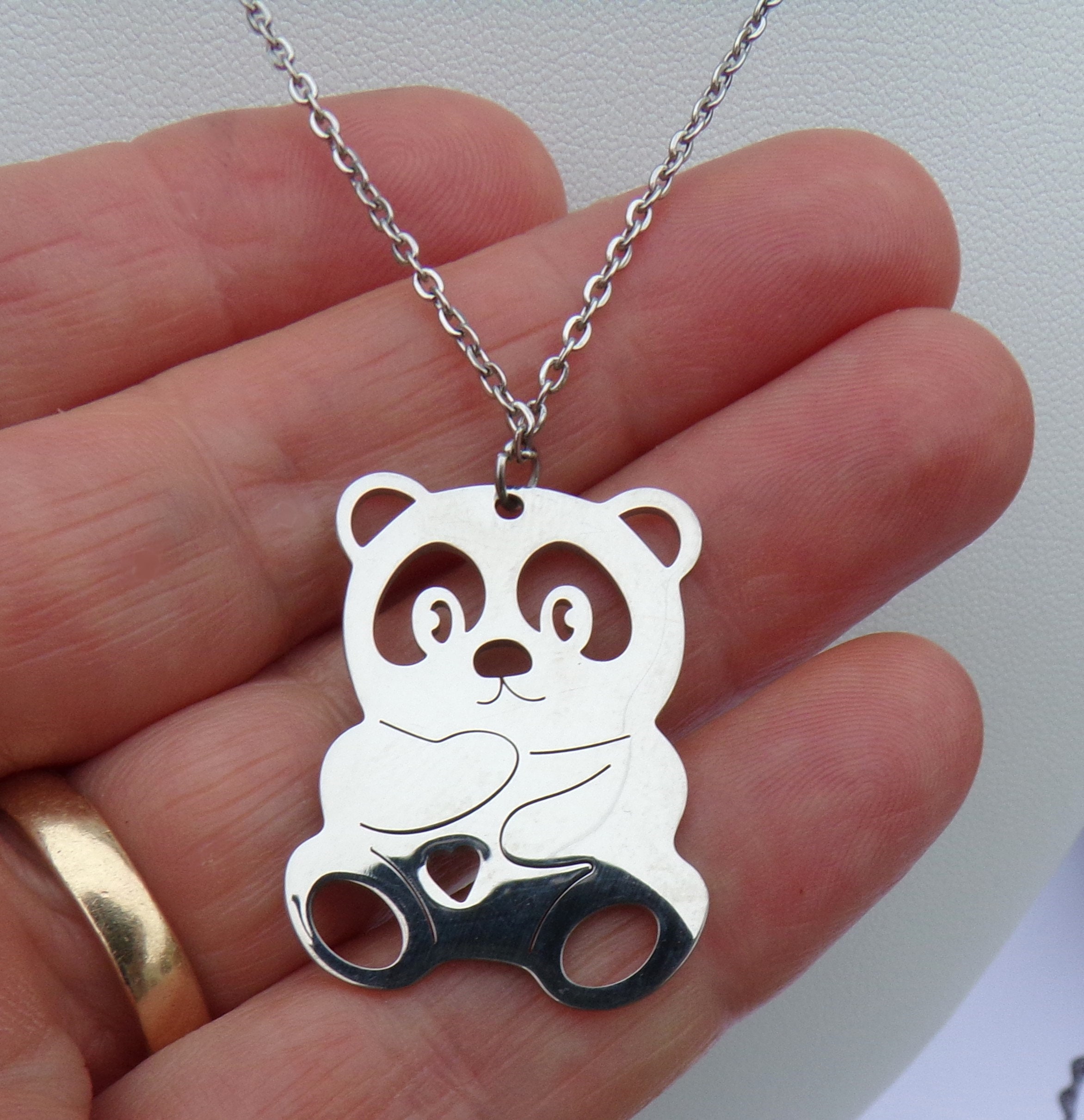 Cute panda necklace clearance