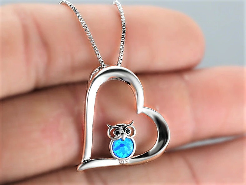 Owl on sale heart necklace