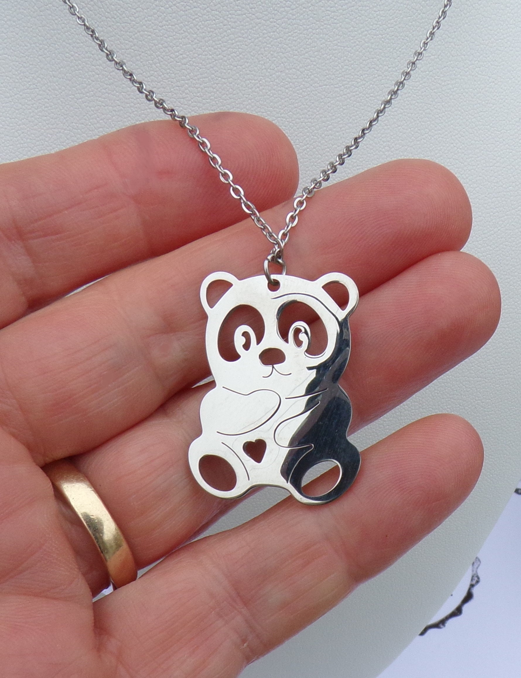 1pc Cubic Zirconia Decorated Women Panda Pendant Necklace For Party,  Vacation, Festival Gift