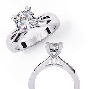 1.29 Carat Round Cut Solitaire Ring in Gold & Sterling Silver Classic Engagement Ring - Promise Ring - Wedding Ring
