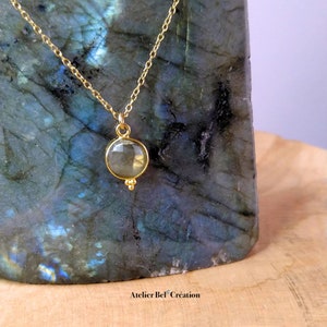 Collier pendentif pierre naturelle Labradorite