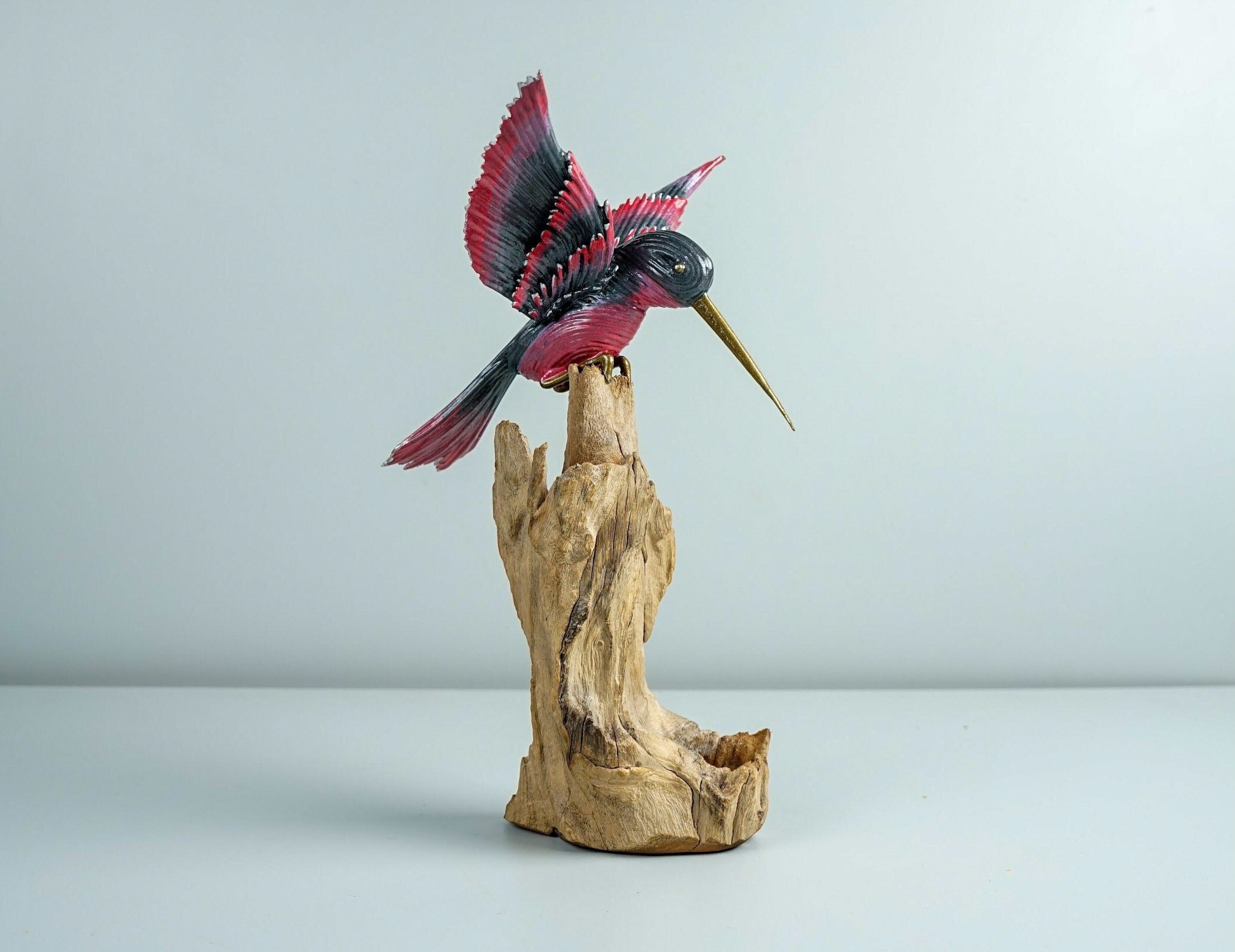 Hummingbird statue, Bird statue, Hummingbird Gift, Quilling paper art, Bird Decor, Paper craft, Bird Ornamen, Swallow Decor, Home decoration