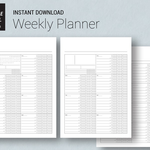 Weekly Planner - 10 min planner / Printable / Digital / Detailed Study Planner /weekly template / planner / printable planner / PDF / bundle
