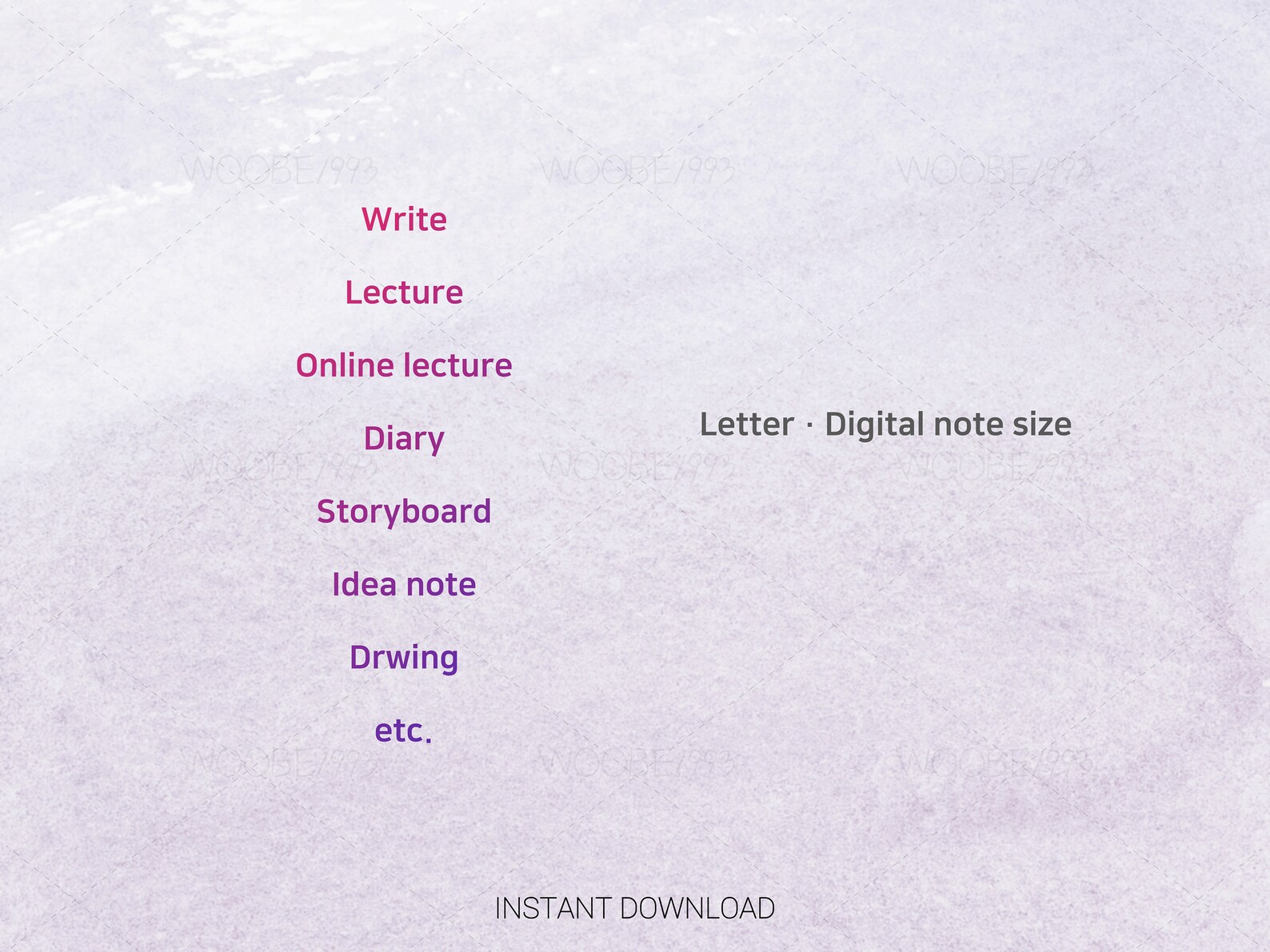 12 Box Line Note Digital / Printable / Various Design Notes / Diary ...