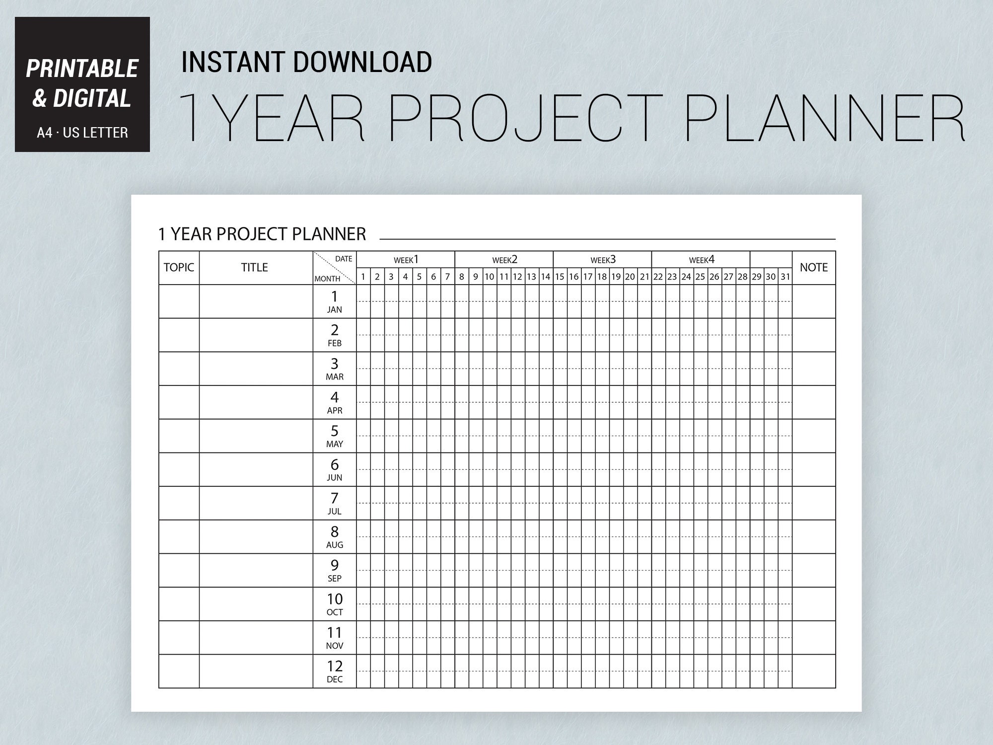 1 Year Project Planner year Planning/ year journal / diary / Etsy España 1 Year Project Planner year Planning/ year journal / diary / Etsy España