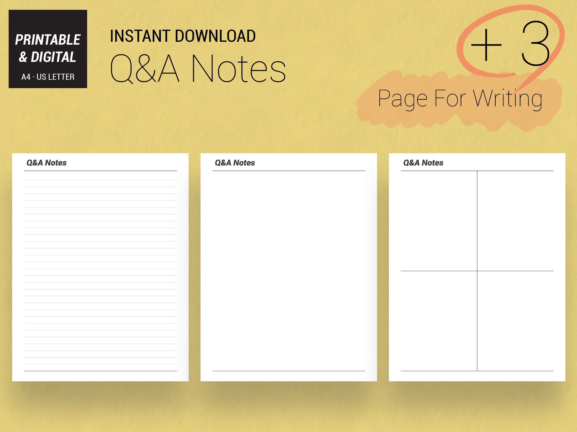 Q&A Notes / Self Study Note / Basic Note / PDF / Digital / - Etsy Australia