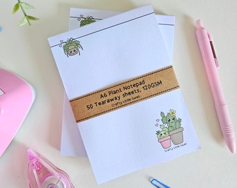 Cute notepad with plants | A6 plants to do list, Teacher stationery, Kawaii memo pad, pretty desk accessory