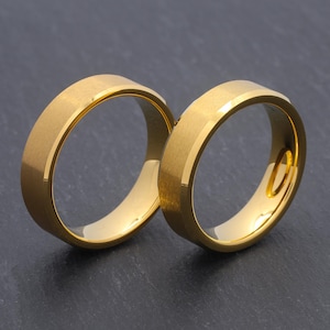 Gouden herentrouwring, 6 mm 8 mm eenvoudige wolfraam trouwring voor mannen, gouden verlovingsring voor mannen, minimalistische aangepaste ring