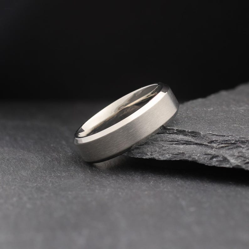 Matching Titanium Rings Silver Titanium Ring Set, Matching Wedding Rings for Couples, Couples ...