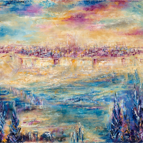 Blue Aliyah lareguel-  Museum quality print on canvas - unframed