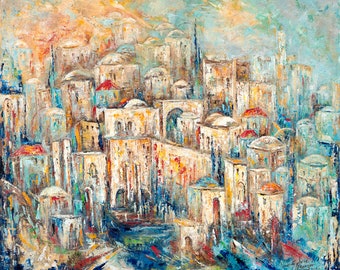 Blue Jerusalem - Museum quality print on canvas - unframed