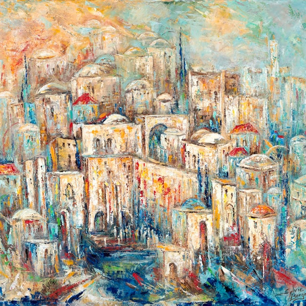 Blue Jerusalem - Museum quality print on canvas - unframed