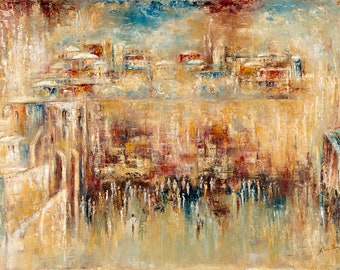 Warm Kotel (Western Wall) - Museum quality print on canvas - unframed