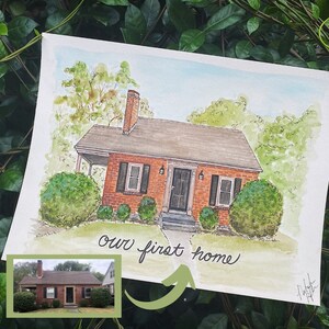 Personalized Watercolor House Portrait: Hand-Painted Home Keepsake