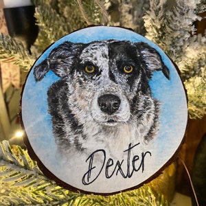 Personalized Pet Ornament / pet memory portrait/ personalized dog mom present/ dog dad gift