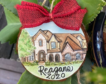 Custom Christmas Ornament / hand painted home ornament /watercolor personalized ornament / unique gift Mother’s Day