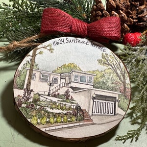 Custom Christmas Ornament, hand painted home ornament, 1st house gift personalized image 2