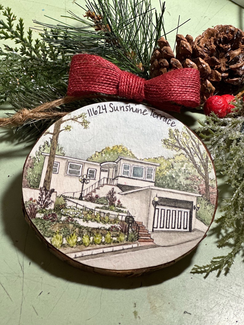 Custom Christmas Ornament, hand painted home ornament, 1st house gift personalized image 2