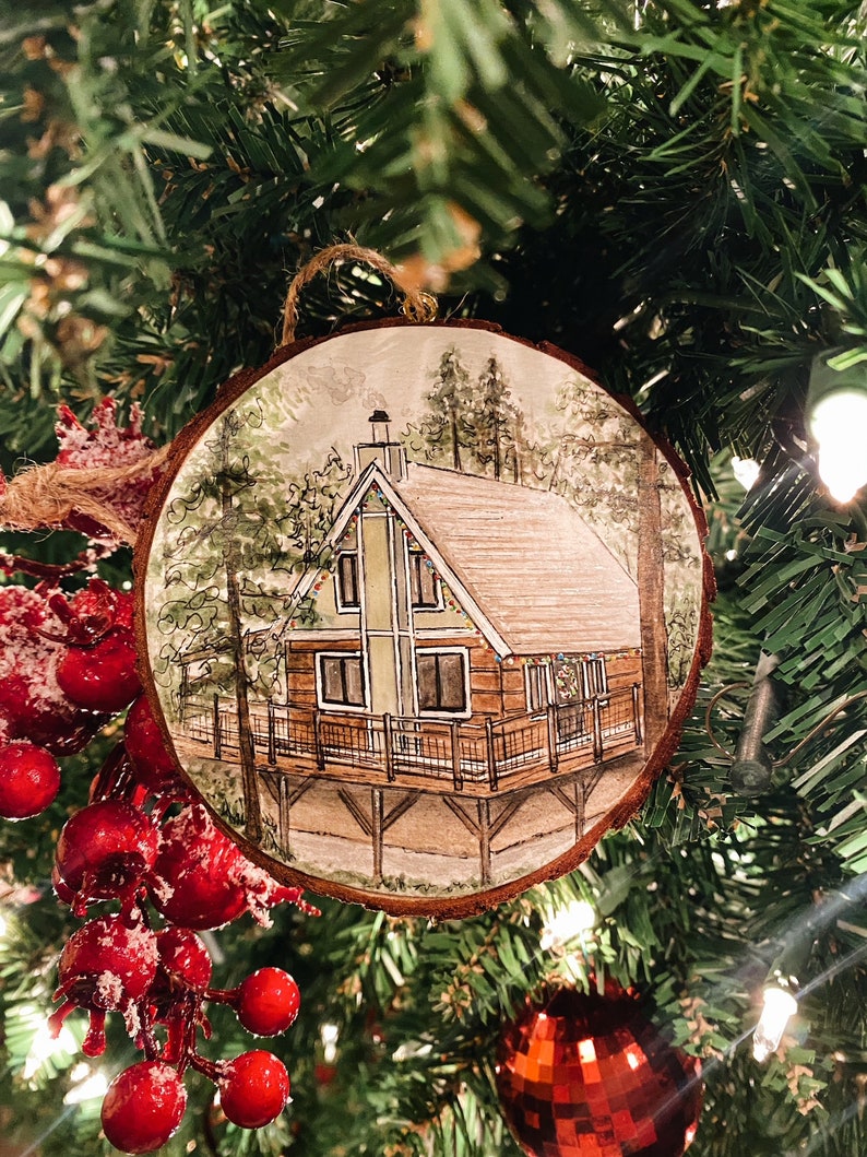 Custom Christmas Ornament, hand painted home ornament, 1st house gift personalized image 3