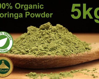 Organic Moringa Leaf Powder 5kg (Moringa oleifera) - 100% Organic Nutritional Dietary Supplement - Moringa Leaf Dietary Green Superfood