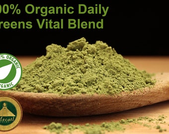 Organic Greens Blend 100% Organic Daily Greens 500g Dietary Supplement Greens Powder - Barley Grass, Spirulina, Kale, Moringa, Broccoli