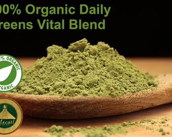 Organic Daily Super Greens Powder 100% Organic Superfood 1kg Bulk Supplement Greens Blend - Barley Grass, Spirulina, Kale, Moringa, Broccoli