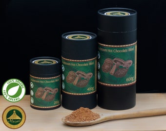 Organic Mushroom Hot Chocolate Blend - 100% Organic Cocoa & Mushroom Latte - Various Sizes - FREE Same Day Postage